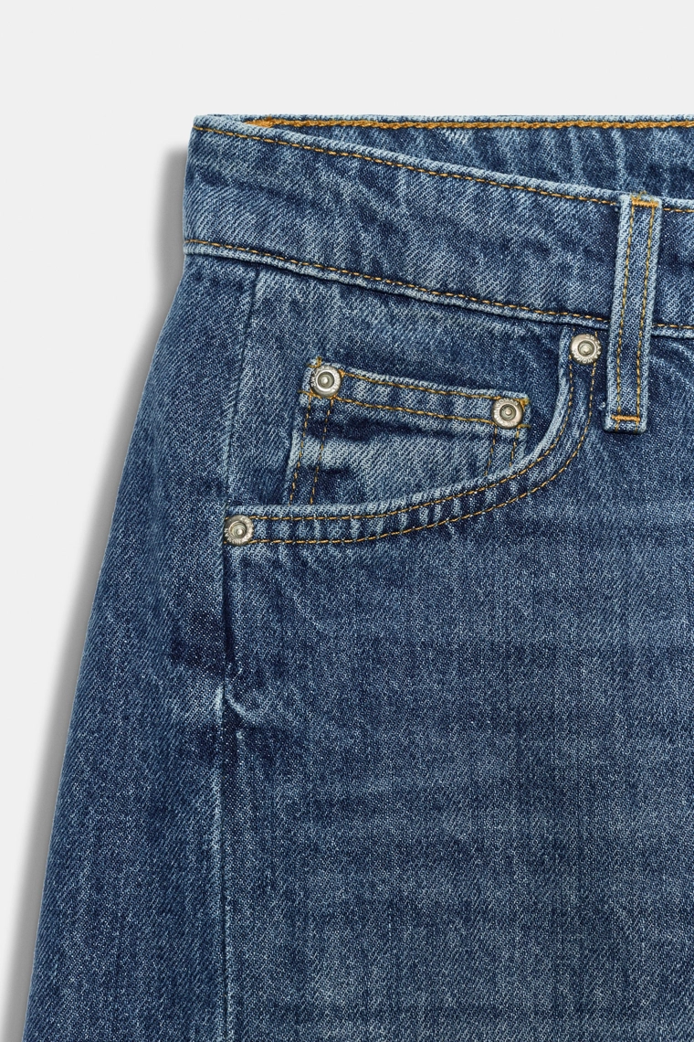 Джинсы Zara «ZW» средней посадки с расслабленным кроем и укороченной длиной