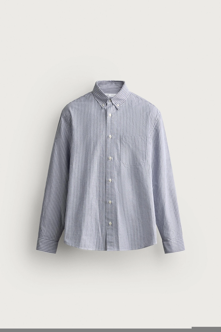 Рубашка regular fit из текстурированного хлопка оксфорд