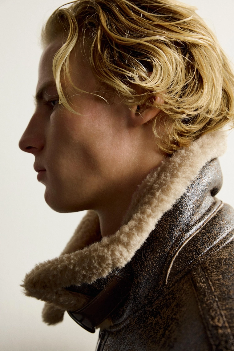 Куртка свободного кроя с эффектом кожи