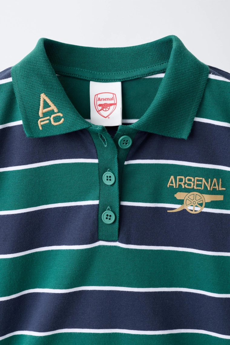 Боди с вышивкой arsenal f.c. и полосатым принтом