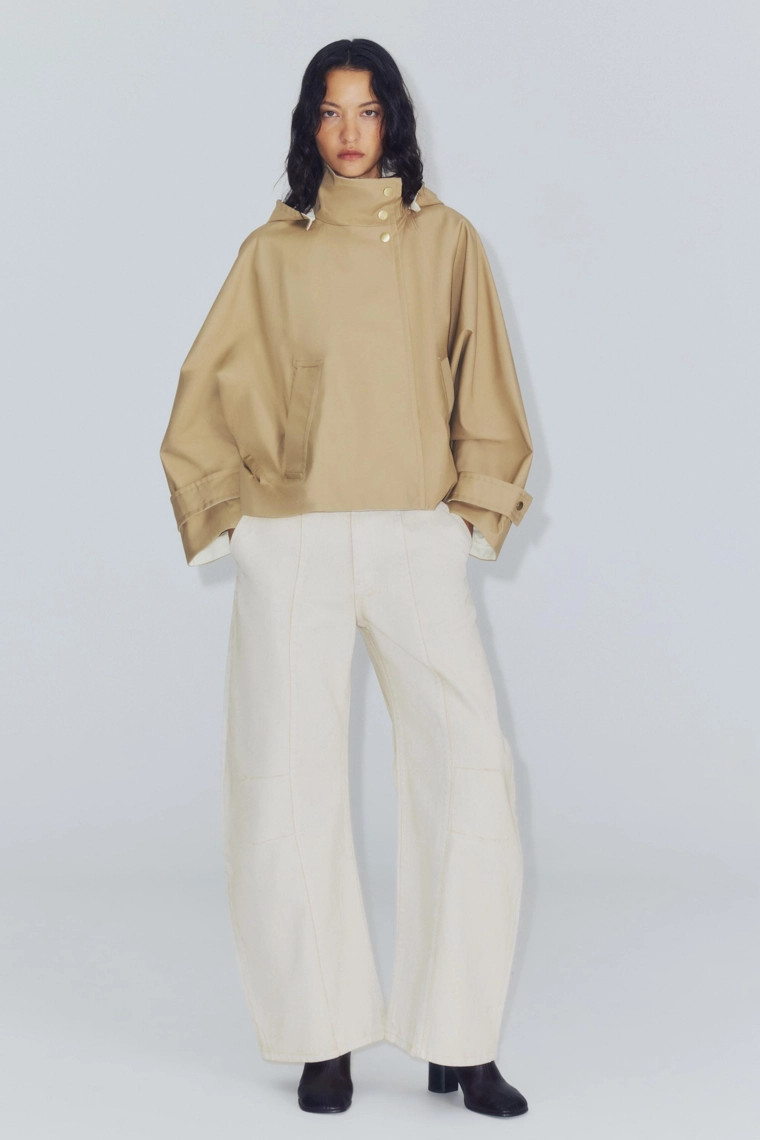 Укороченная водоотталкивающая куртка Zara «ZW»
