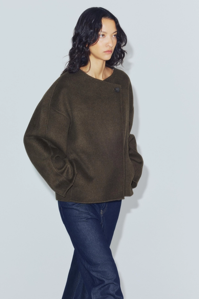 Короткое пальто из шерстяной смеси Zara «ZW»