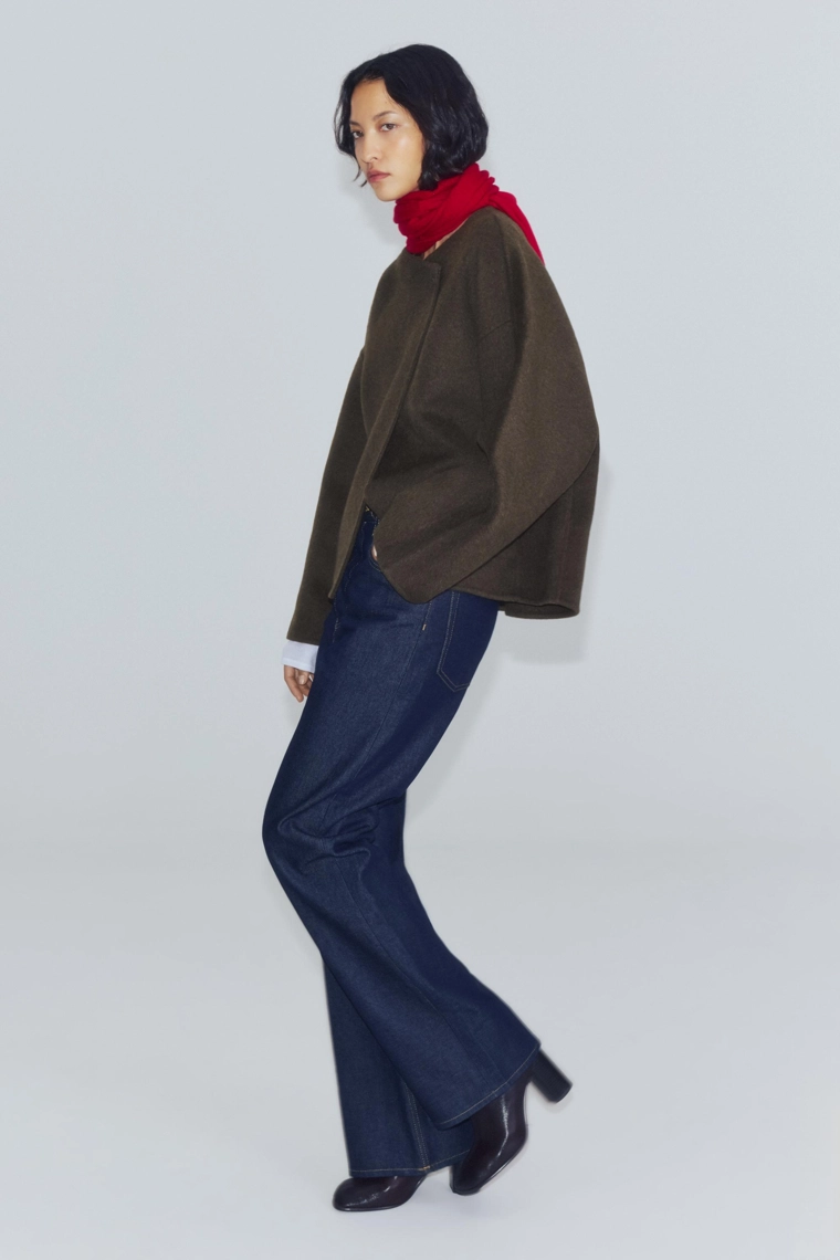 Короткое пальто из шерстяной смеси Zara «ZW»