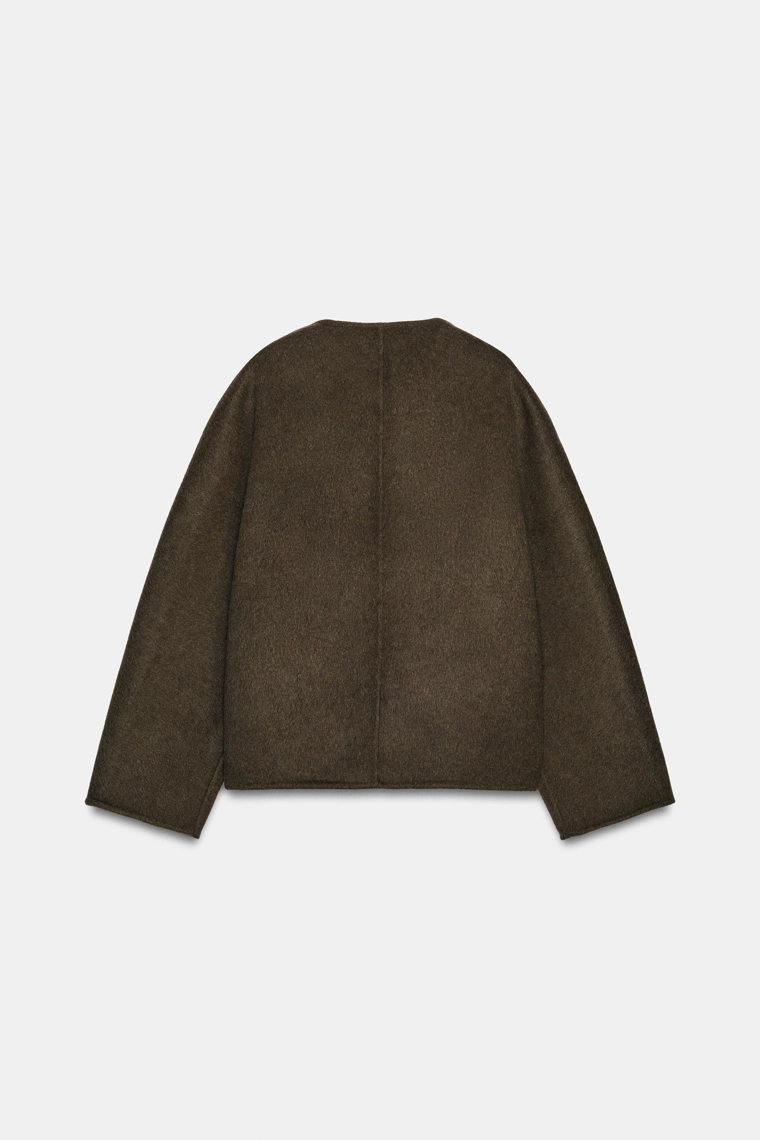 Короткое пальто из шерстяной смеси Zara «ZW»