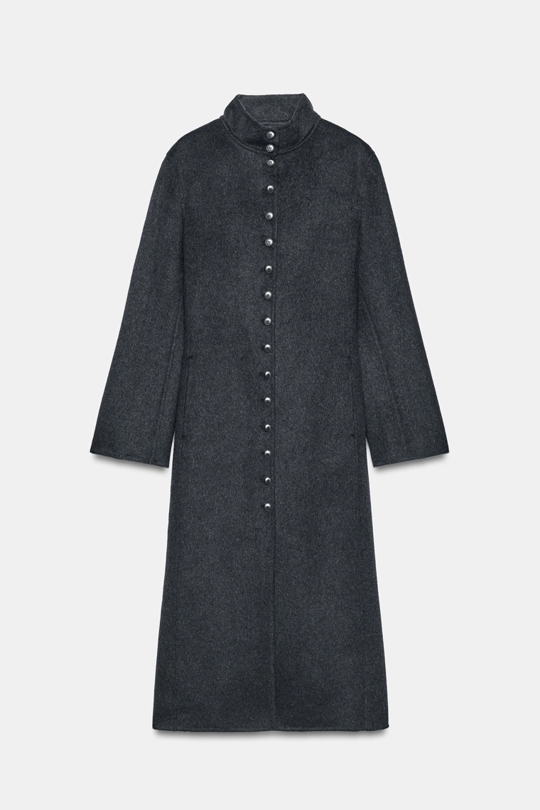 Длинное пальто из шерстяной смеси Zara «ZW»