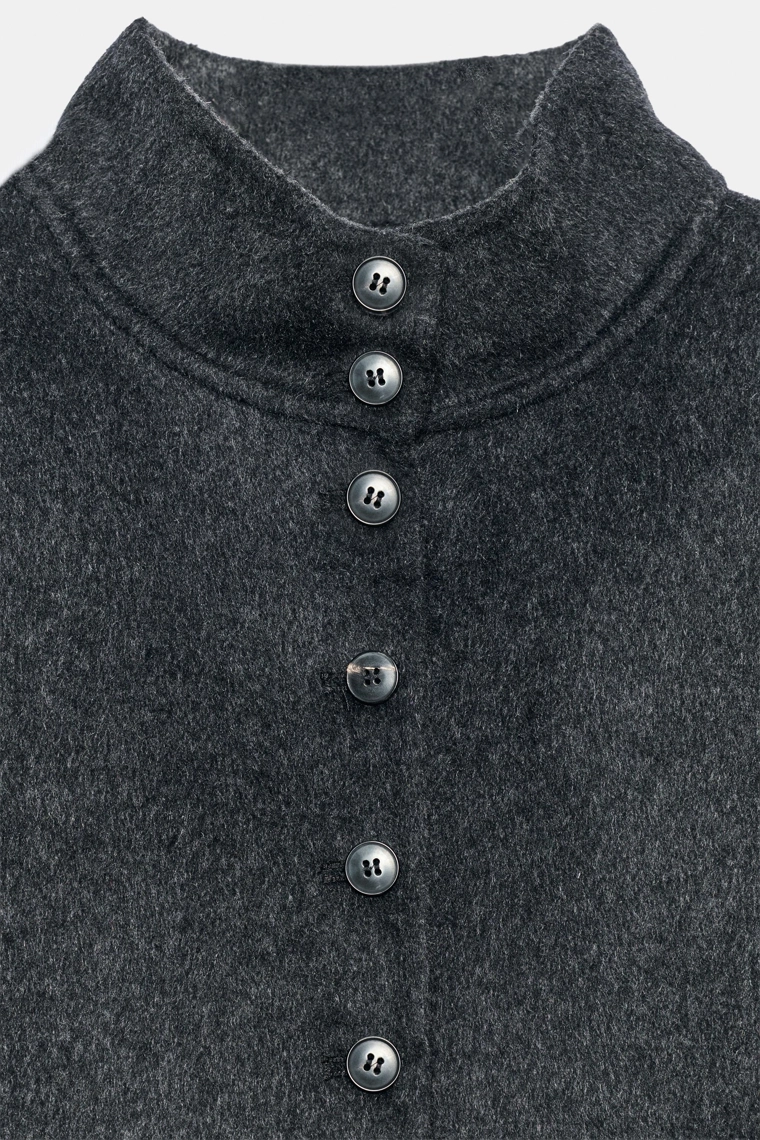 Длинное пальто из шерстяной смеси Zara «ZW»