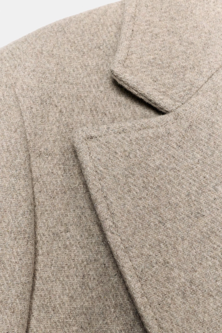 Пальто с искусственным меховым воротником из шерстяной смеси Zara «ZW»