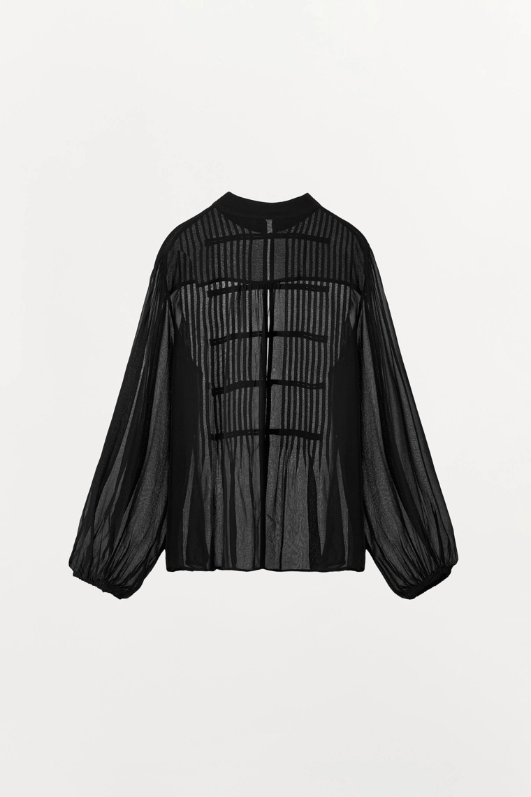 Рубашка с жабо и застежкой в виде узлов Zara «ZW»