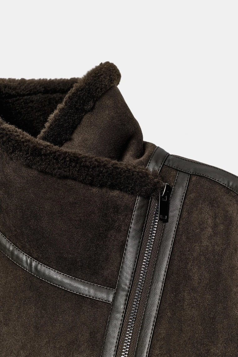 Двусторонняя куртка из искусственного меха Zara «ZW»