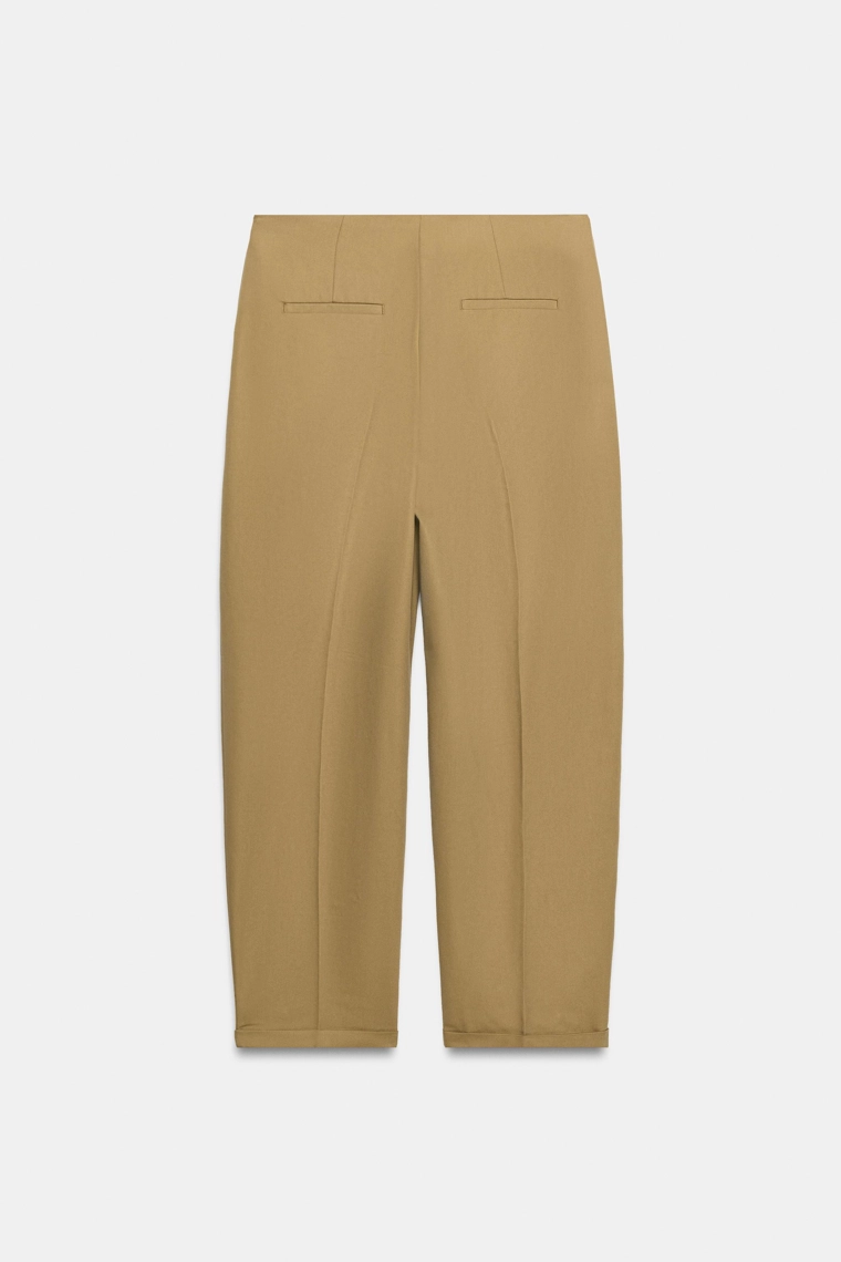 Широкие плиссированные брюки с высокой талией zw collection