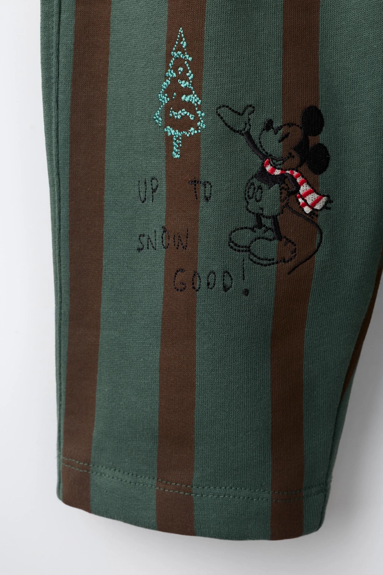 Широкие брюки в полоску с вышивкой микки маус © disney