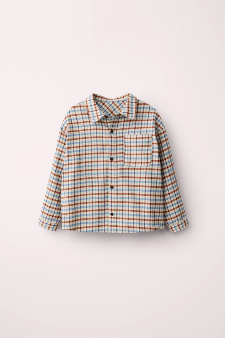 Тёплая рубашка в клетку caramel london x zara