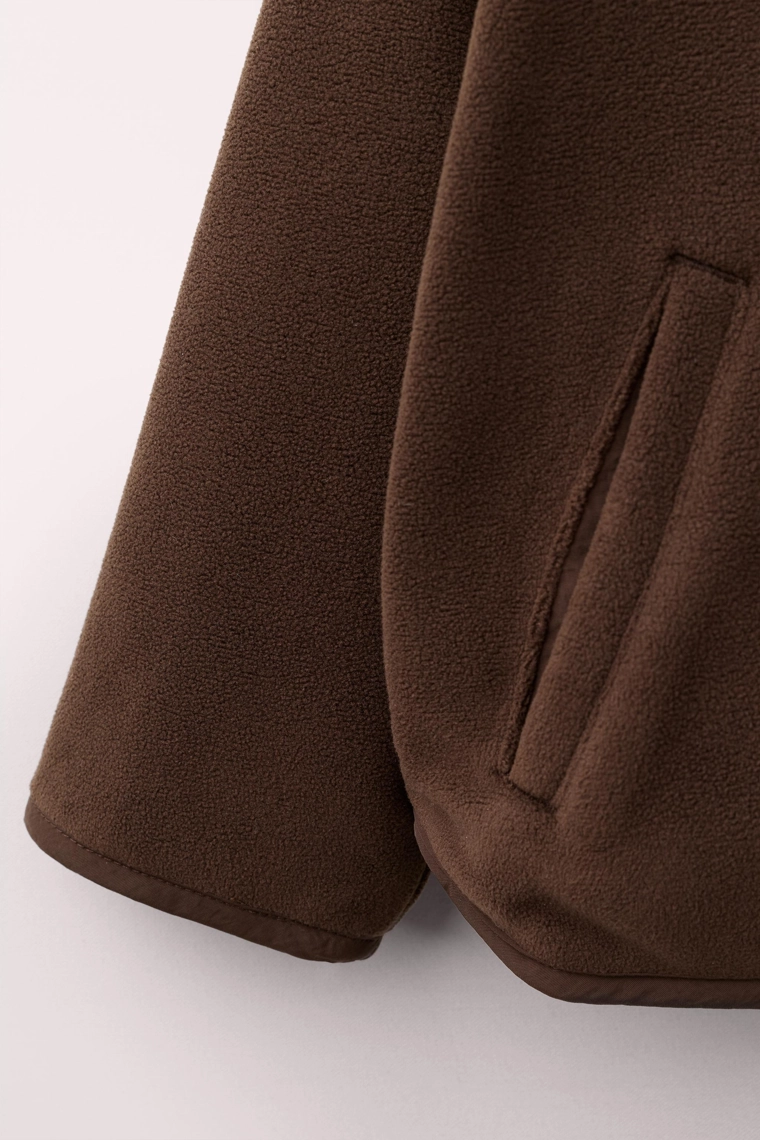 Двусторонняя флисовая куртка из нейлона caramel london x zara