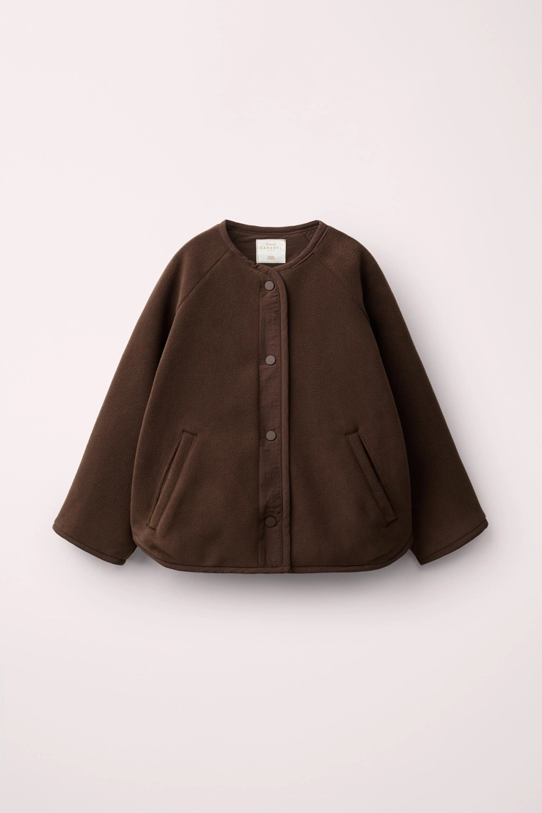 Двусторонняя флисовая куртка из нейлона caramel london x zara