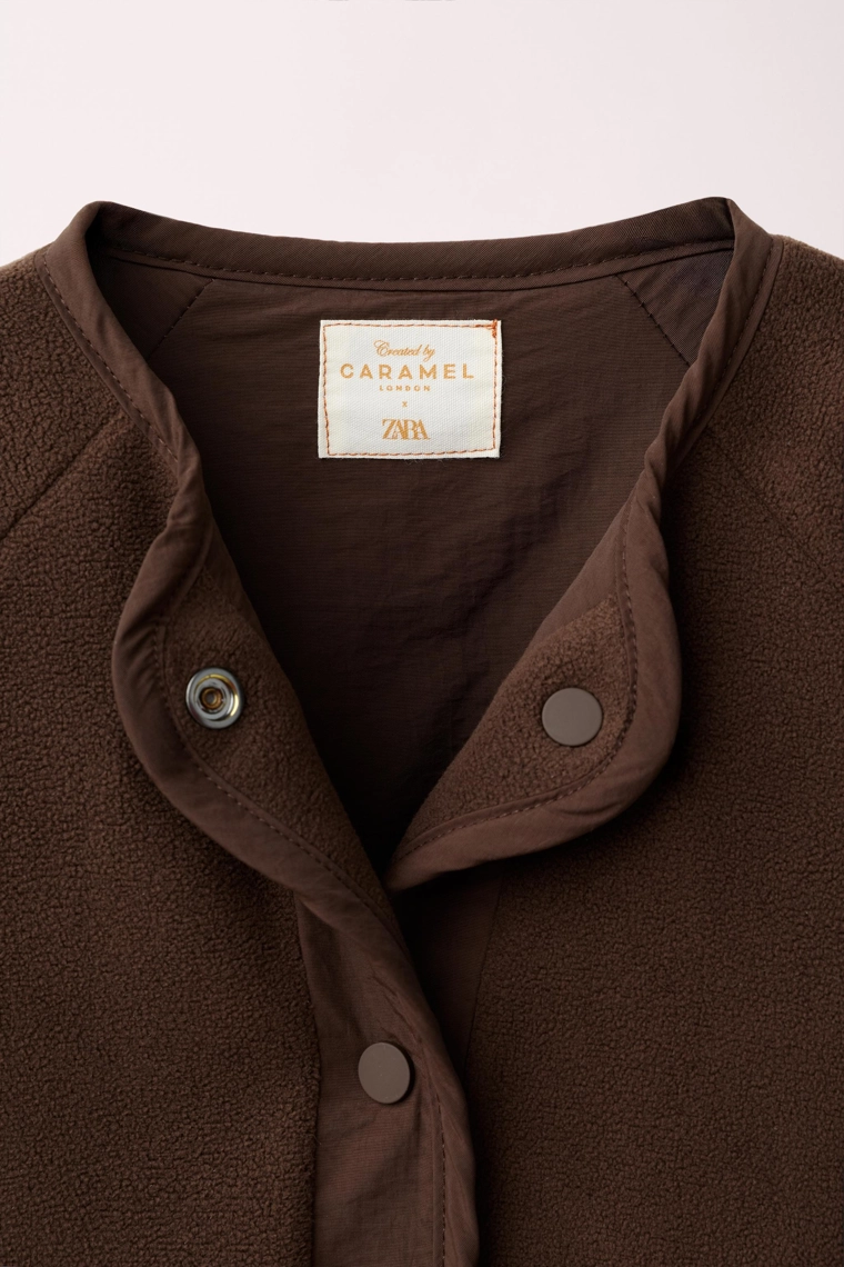 Двусторонняя флисовая куртка из нейлона caramel london x zara