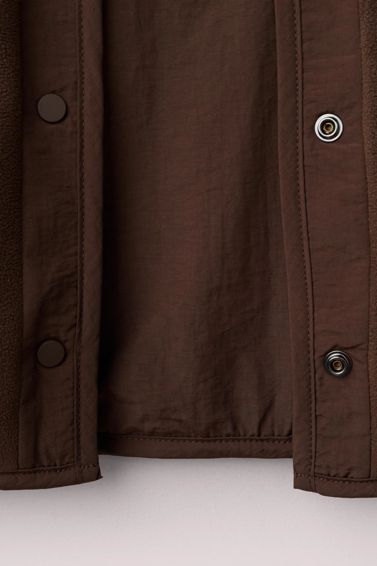 Двусторонняя флисовая куртка из нейлона caramel london x zara