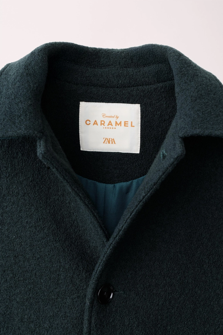 Пальто с карманами из 100% шерсти caramel london x zara