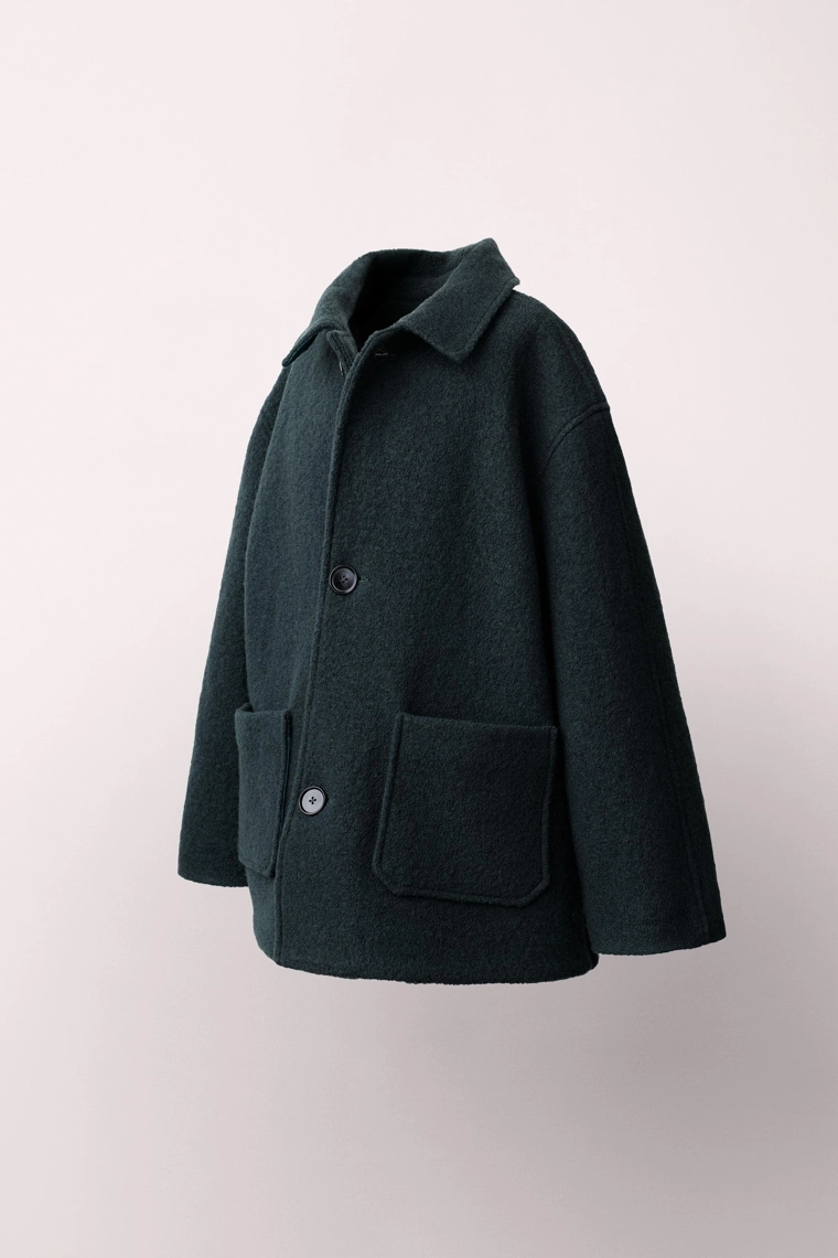 Пальто с карманами из 100% шерсти caramel london x zara