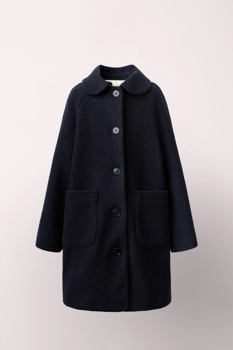 Длинное пальто из 100% шерсти caramel london x zara