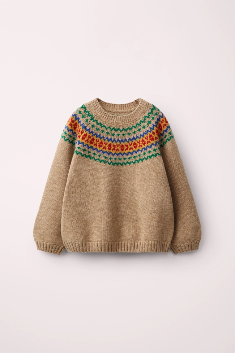 Вязаный джемпер fair isle 100% шерсть от caramel london x zara