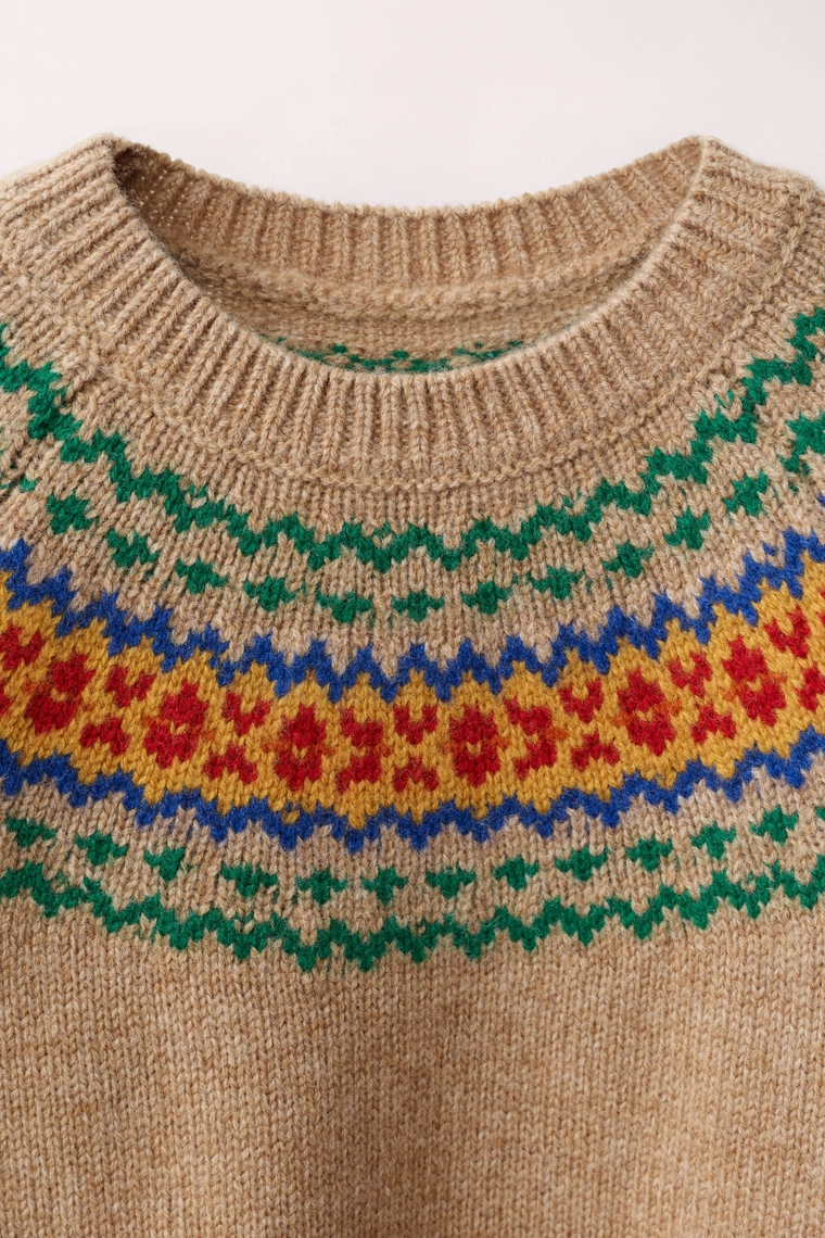 Вязаный джемпер fair isle 100% шерсть от caramel london x zara