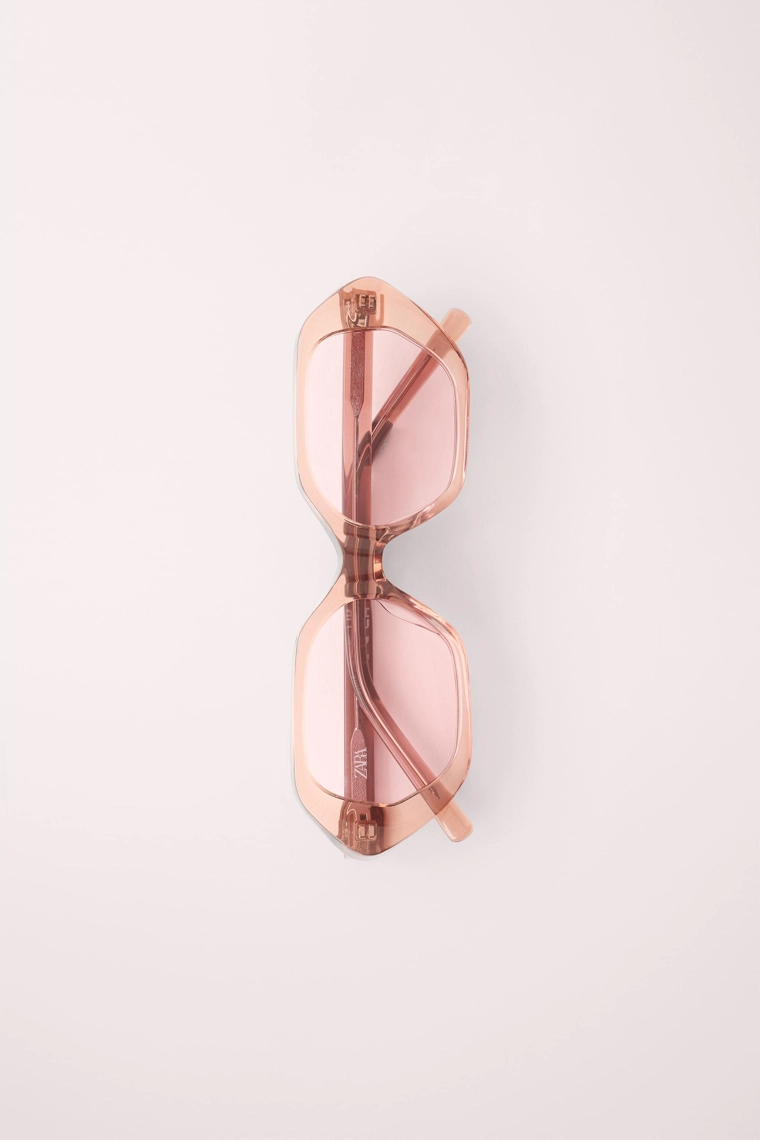 Солнцезащитные очки с оправой из смолы в шестигранной форме caramel london x zara