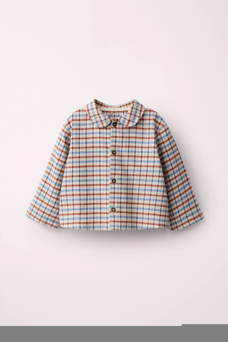 Рубашка в клетку с воротником питер пэн от caramel london x zara