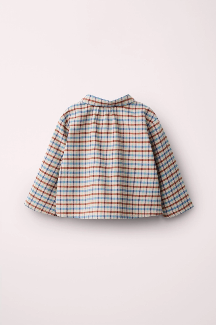 Рубашка в клетку с воротником питер пэн от caramel london x zara
