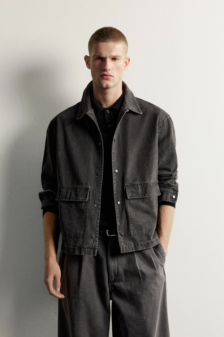 Рубашка оверсайз с эффектом стирки