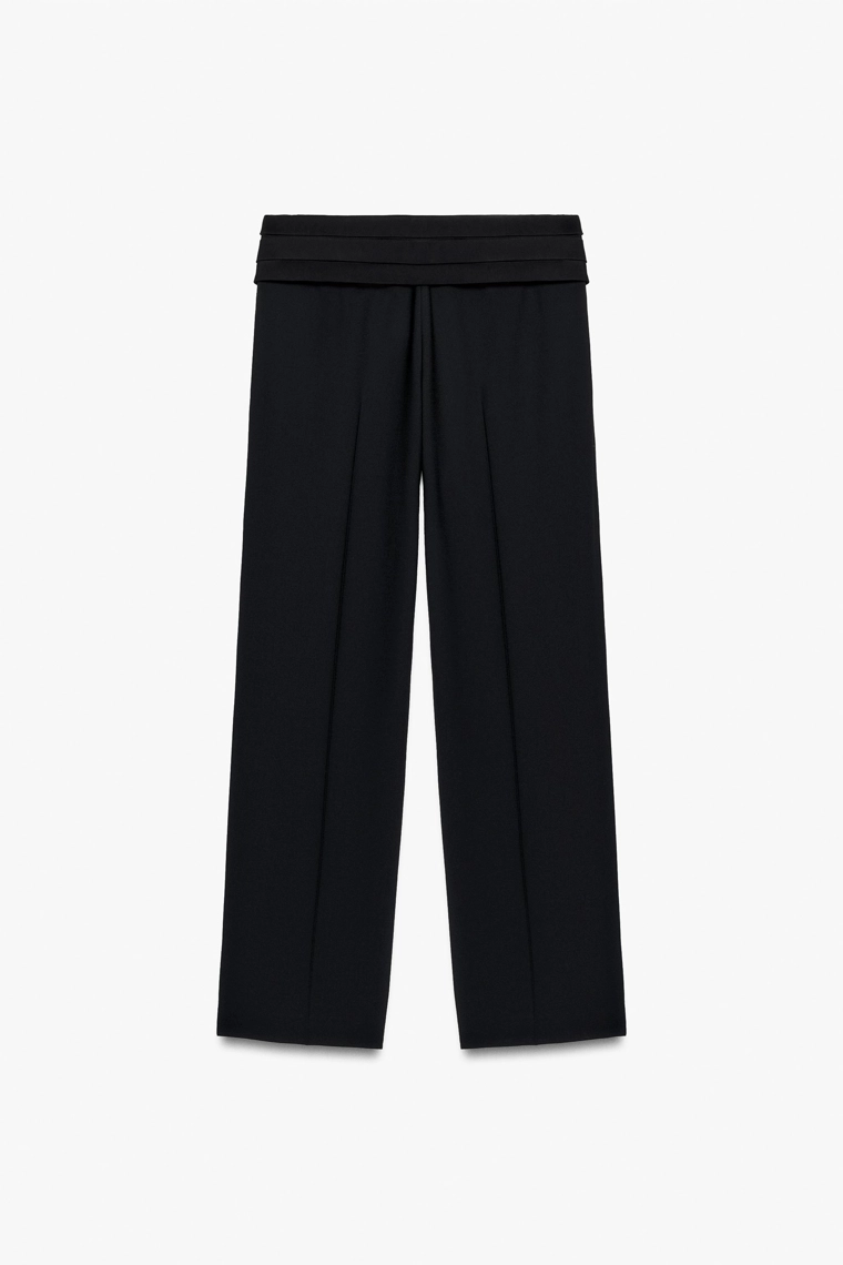 Брюки с поясом-кумербанд из смесовой шерсти Zara «ZW»