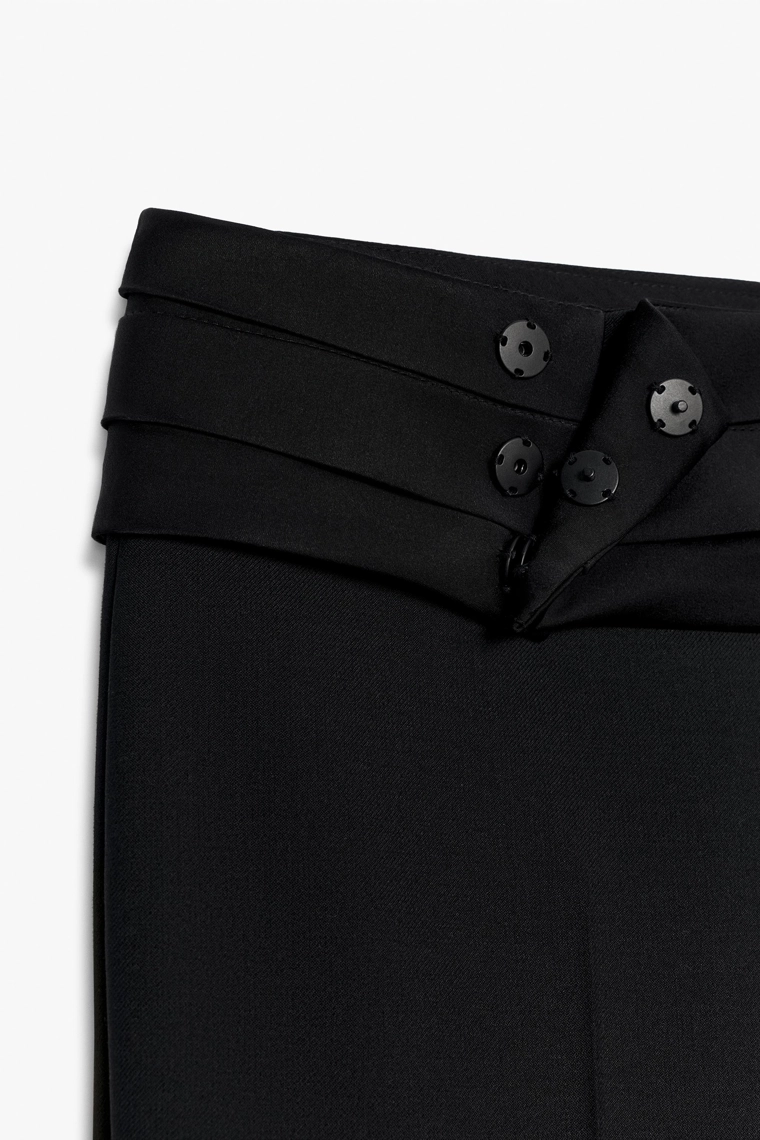 Брюки с поясом-кумербанд из смесовой шерсти Zara «ZW»