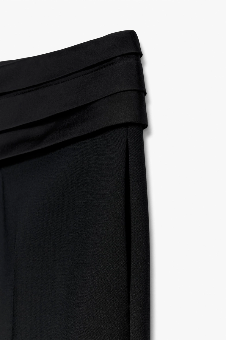 Брюки с поясом-кумербанд из смесовой шерсти Zara «ZW»