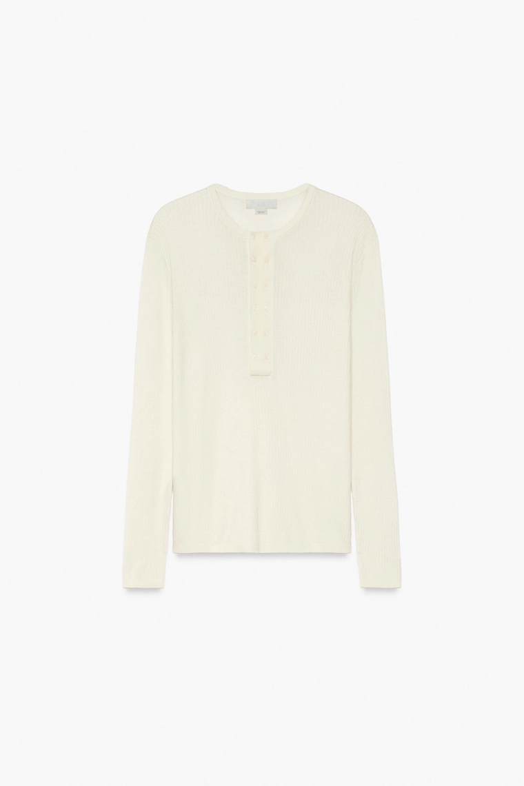 Джемпер henley из шерсти и шелка