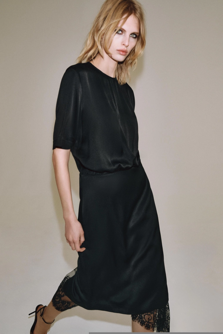 Платье миди с кружевными вставками из коллекции zw