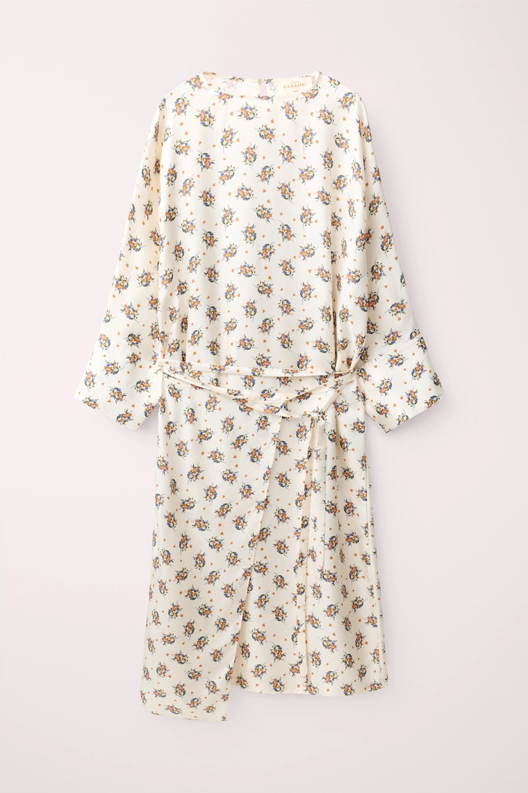 Платье с запахом из 100% шелка, коллекция caramel london x zara
