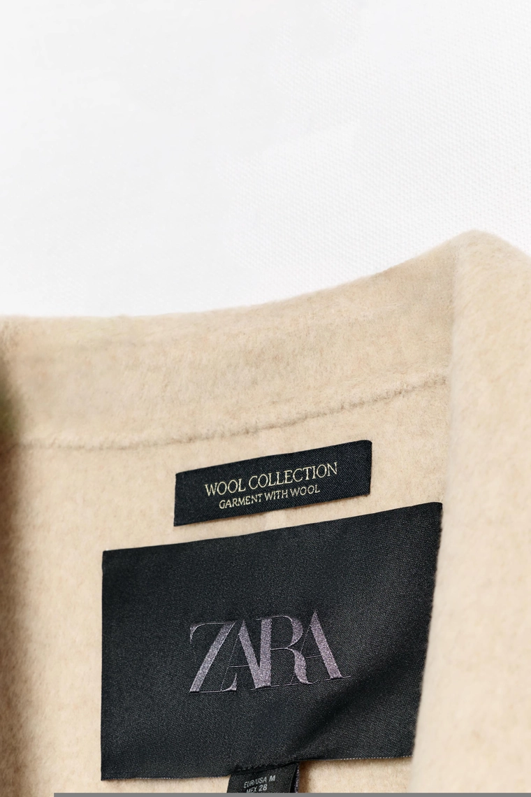 Пальто из шерстяной смеси с поясом zw collection