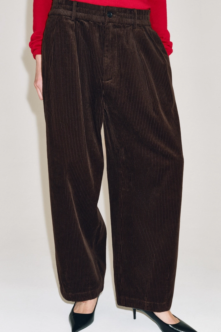 Расширенные вельветовые брюки zw collection stretch