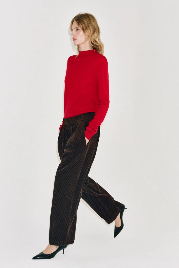 Расширенные вельветовые брюки zw collection stretch