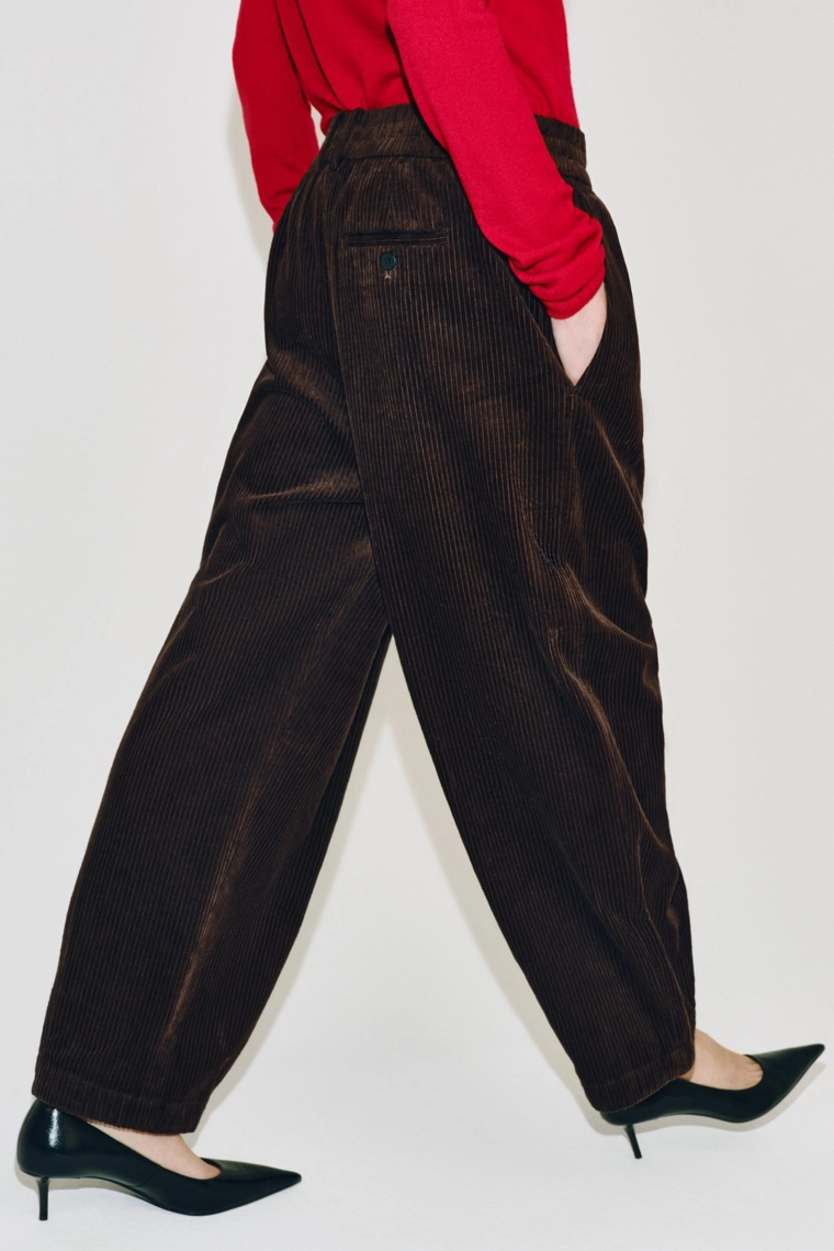 Расширенные вельветовые брюки zw collection stretch