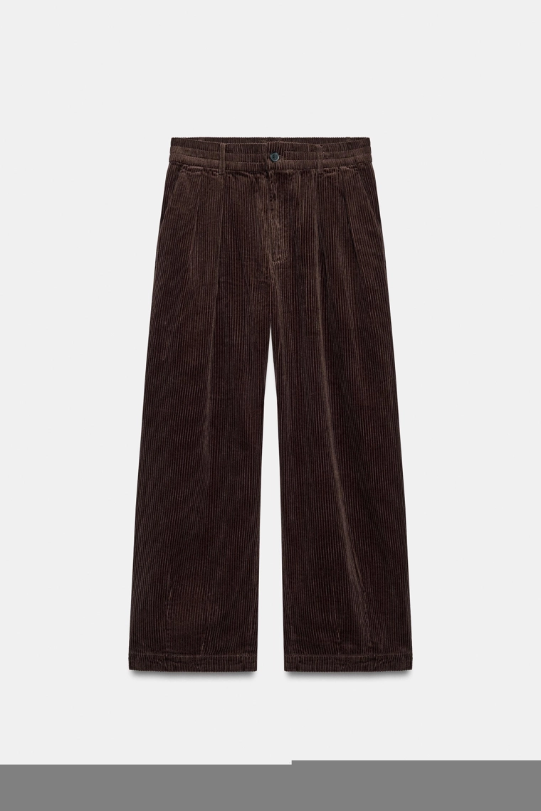 Расширенные вельветовые брюки zw collection stretch
