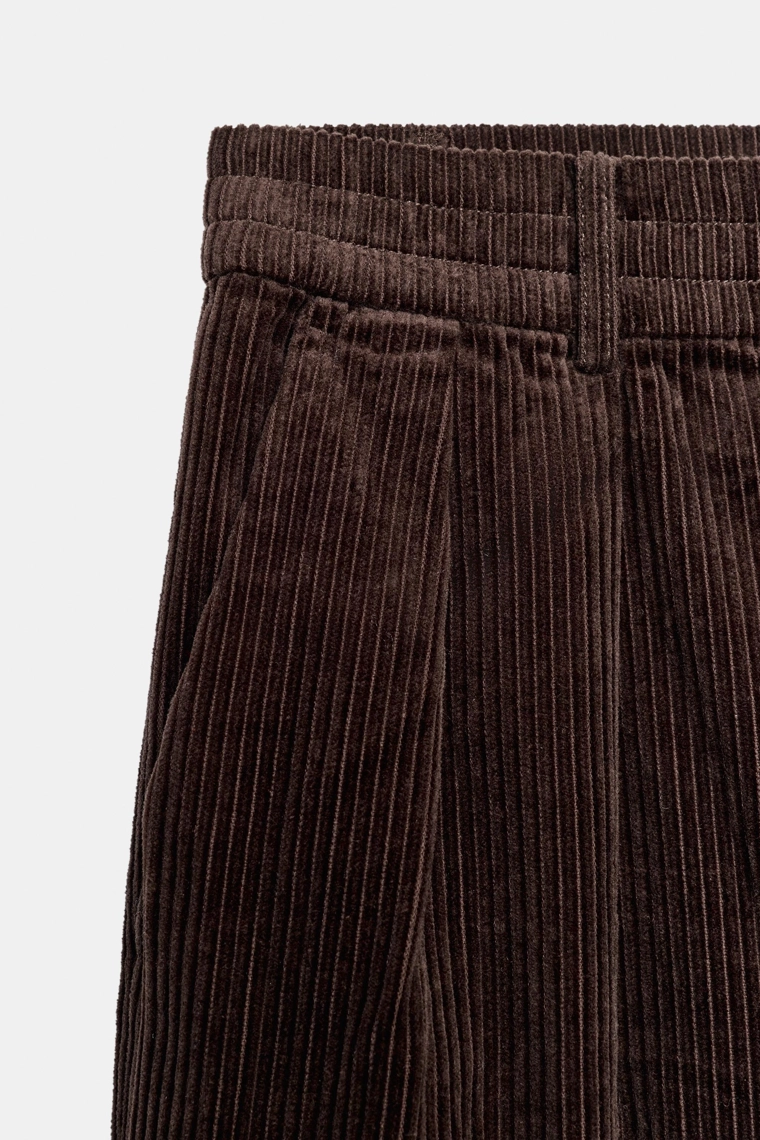 Расширенные вельветовые брюки zw collection stretch