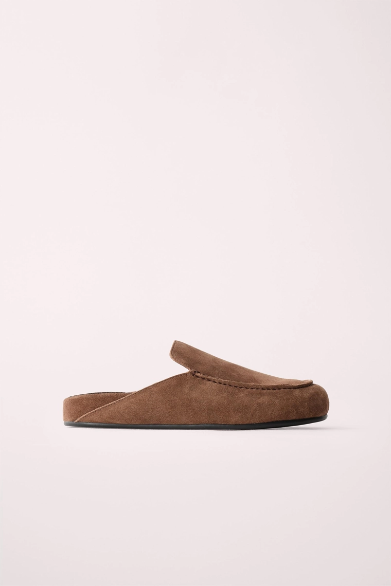 Мюли из замши split, коллекция caramel london x zara
