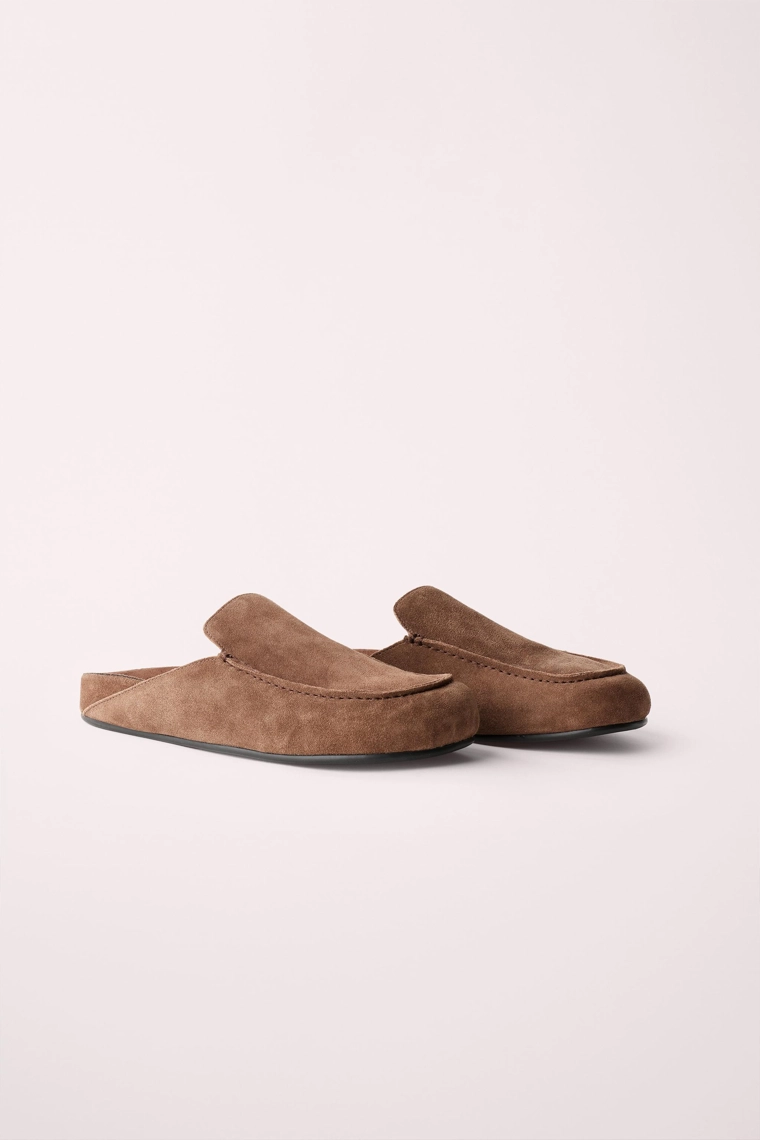 Мюли из замши split, коллекция caramel london x zara