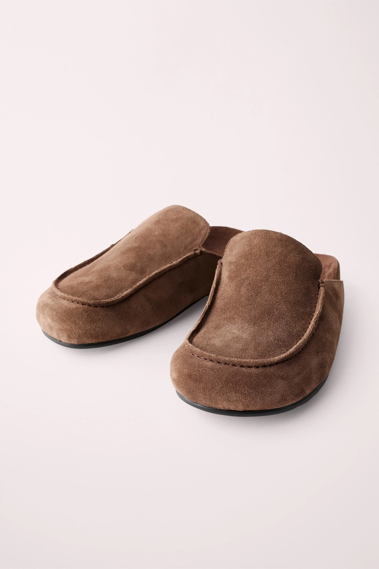 Мюли из замши split, коллекция caramel london x zara