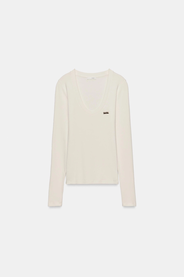 Футболка с круглым вырезом zara