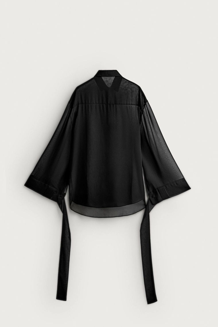 Блузка zw collection из легкой ткани с бантами