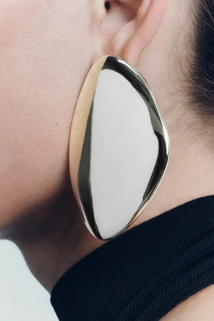 Плоские металлические серьги - Заказать в России