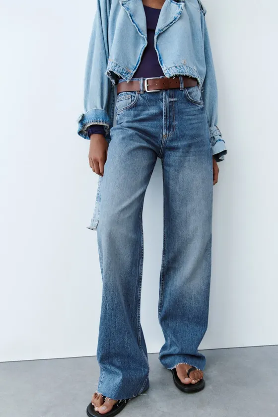 ДЖИНСЫ С ВЫСОКОЙ ПОСАДКОЙ TRF WIDE LEG