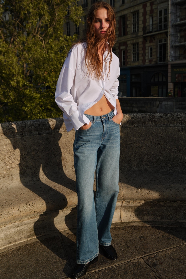 リモール Zara Джинсы z.03 regular fit с высокой талией макси длины - Цвет