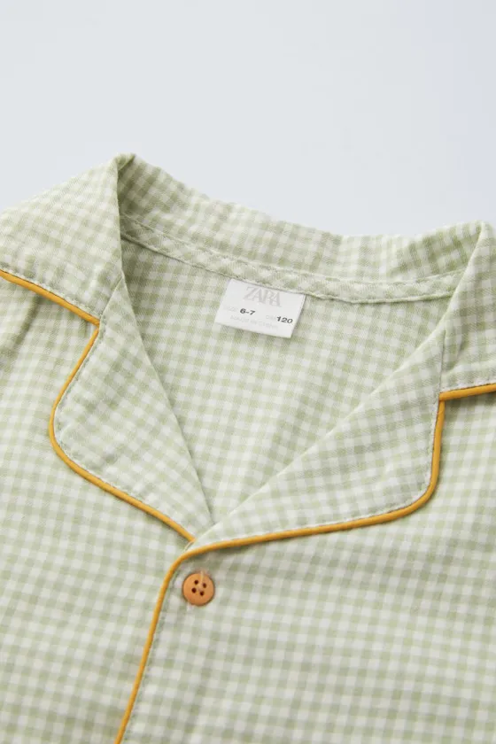 ДЕТСКАЯ ПИЖАМА В КЛЕТЧАТУЮ ПОЛОСКУ